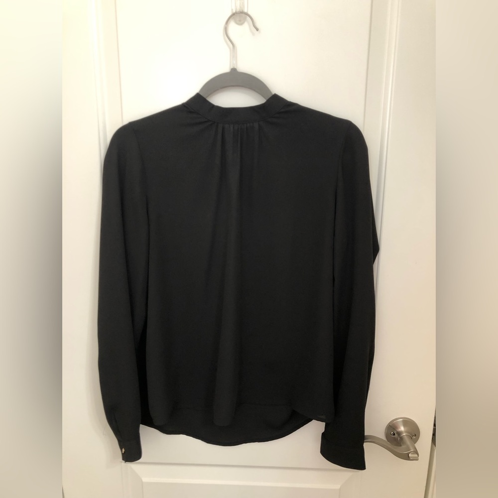 High neck long sleeve black blouse